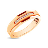 Mens 1/10 ctw Diamond Band in 10K Rose Gold