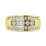 10K Yellow Gold 1/2 Ctw Round Cut Diamond Mens Wedding Band