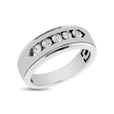 10K White Gold 1/6 Ct.Tw. Diamond Illusion Mens Band