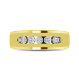 10K Yellow Gold 1/6 Ct.Tw. Diamond Illusion Mens Band