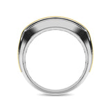 10K White Gold with Accent of 10K Yellow Gold 1/4 Ct.Tw. Diamond 7 Stone Mens Band