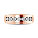 10K Rose Gold 1/3 Ct.Tw. Diamond Illusion Mens Band