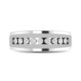 10K White Gold 1/10 Ct.Tw. Diamond Illusion Mens Band