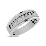 10K White Gold 1/10 Ct.Tw. Diamond Illusion Mens Band