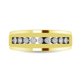 10K Yellow Gold 1/10 Ct.Tw. Diamond Illusion Mens Band