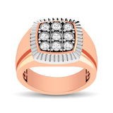 10K Rose Gold 1/5 Ct.Tw. Diamond Illusion Men's Fashion Ring