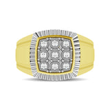 10K Yellow Gold 1/5 Ct.Tw. Diamond Illusion Men's Fashion Ring