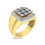 10K Yellow Gold 1/5 Ct.Tw. Diamond Illusion Men's Fashion Ring