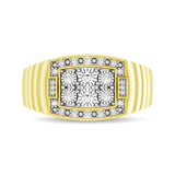 10K Yellow Gold 1/4 Ct.Tw. Diamond Illusion Men's Fashion Ring