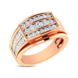 10K Rose Gold 1 1/2 Ct.Tw. Diamond Men's Fashion Ring
