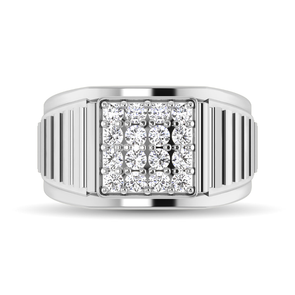 10K White Gold 1 Ct.Tw. Diamond Men's Fashion Ring