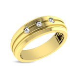 10K Yellow Gold 1/10 Ctw Round Cut Diamond Mens Band