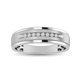 Mens 1/10 ctw Diamond Band in 10K White Gold