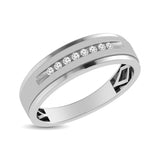 Mens 1/10 ctw Diamond Band in 10K White Gold