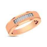10K Rose Gold Diamond 1/10 Ctw Mens Ring