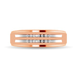 10K Rose Gold Diamond 1/10 Ctw Mens Ring