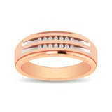 10K Rose Gold Diamond 1/10 Ctw Mens Ring
