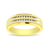 10K Yellow Gold Diamond 1/10 Ctw Mens Ring
