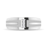 10K White Gold 1/10 Ct.Tw. Diamond Men's Ring