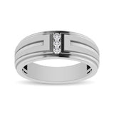 10K White Gold 1/10 Ct.Tw. Diamond Men's Ring