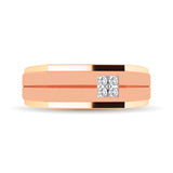10K Rose Gold 1/10 Ct.Tw. Diamond Men's Ring