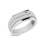 10K White Gold 1/10 Ct.Tw. Diamond Men's Ring
