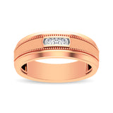 10K Rose Gold Diamond 1/10 Ctw Mens Ring