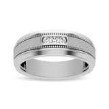 10K White Gold Diamond 1/10 Ctw Mens Ring