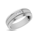 10K White Gold Diamond 1/10 Ctw Mens Ring