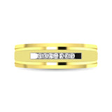 10K Yellow Gold 1/10 Ct.Tw. Diamond Comfort Fit Mens Band
