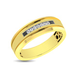 10K Yellow Gold 1/10 Ct.Tw. Diamond Comfort Fit Mens Band