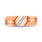 10K Rose Gold 1/10 Ct.Tw. Diamond Mens Band