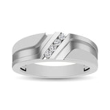 10K White Gold 1/10 Ct.Tw. Diamond Mens Band