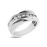 10K White Gold 1/10 Ct.Tw. Diamond Illusion Mens Band