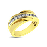 10K Yellow Gold 1/10 Ct.Tw. Diamond Illusion Mens Band