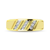 10K Yellow Gold 1/4 Ct.Tw. Diamond Mens Band