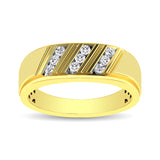 10K Yellow Gold 1/4 Ct.Tw. Diamond Mens Band