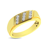 10K Yellow Gold 1/4 Ct.Tw. Diamond Mens Band