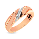 Men's 1/10 Ctw. Diamond Slant Ring in 10K Rose Gold