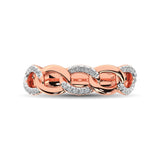 14K Rose Gold 1/6 Ct.Tw. Diamond Interlinked Annivesary Band