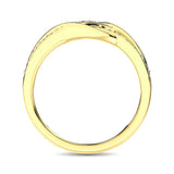 10K Yellow Gold 1/20 Ct.Tw. Diamond Criss Cross Ring