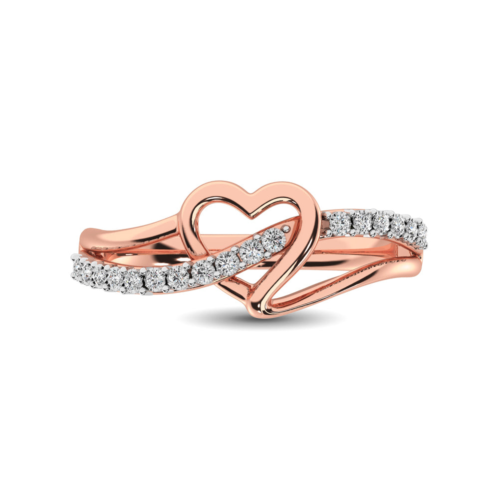 10K Rose Gold 1/20 Ct.Tw. Diamond Heart Ring