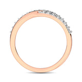10K Rose Gold 1/10 Ct.Tw. Diamond Criss Cross Ring