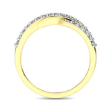 10K Yellow Gold 1/6 Ct.Tw. Diamond Criss Cross Ring