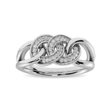 10K White Gold 1/5 Ct.Tw. Diamond Interlinked Circle Ring