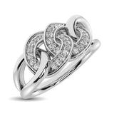 10K White Gold 1/5 Ct.Tw. Diamond Interlinked Circle Ring