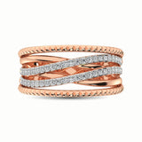 14K Rose Gold 1/3 Ct.Tw. Diamond Fashion Ring