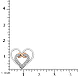 Sterling Silver Diamond Accent Heart and Infinity Pendant