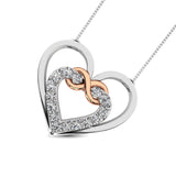 Sterling Silver Diamond Accent Heart and Infinity Pendant