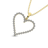 Sterling Silver Yellow Plating 1/10 Ct.Tw. Diamond Heart Pendant